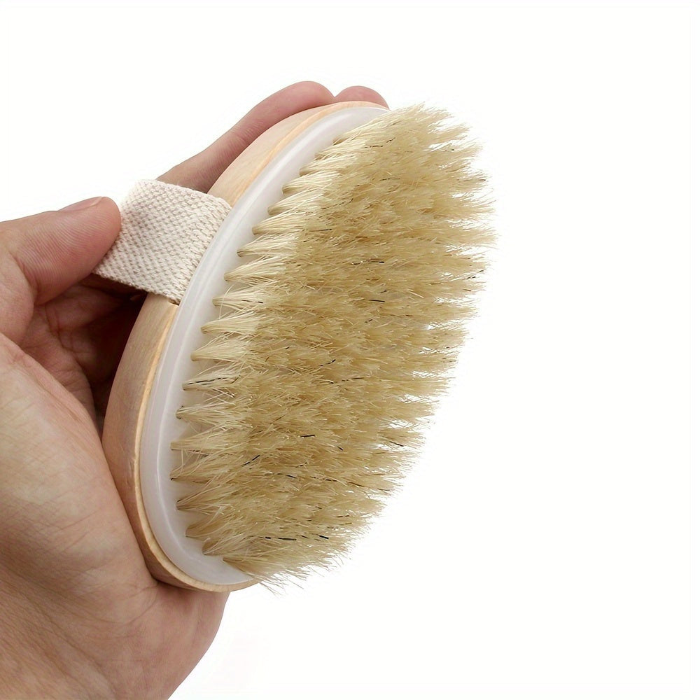 Natural Wooden Body Brush With Soft Bristles - D2CI