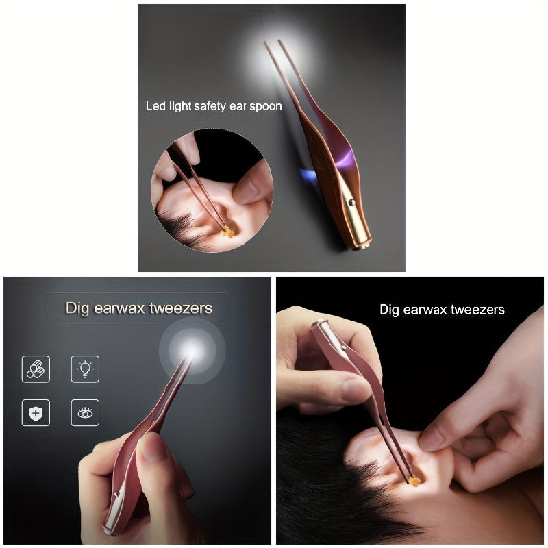 LED Light Ear Cleaning Spoon, Flexible Wax Remover TJR2S9L