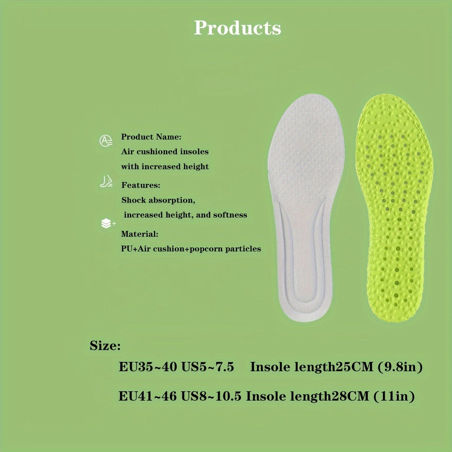 Memory Foam Air Cushion Insoles- HMT15MI