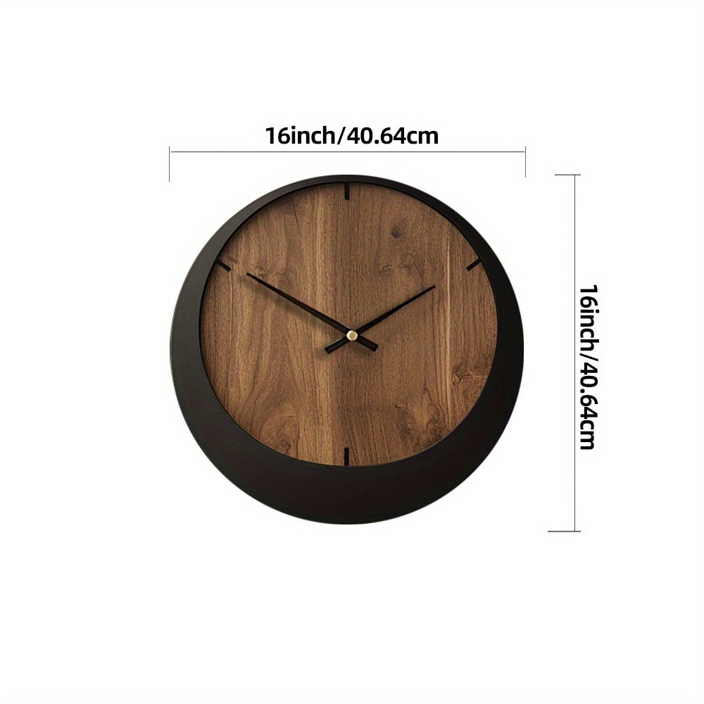 Silent Wooden Wall Clock  Artistic Round Design-M7DD