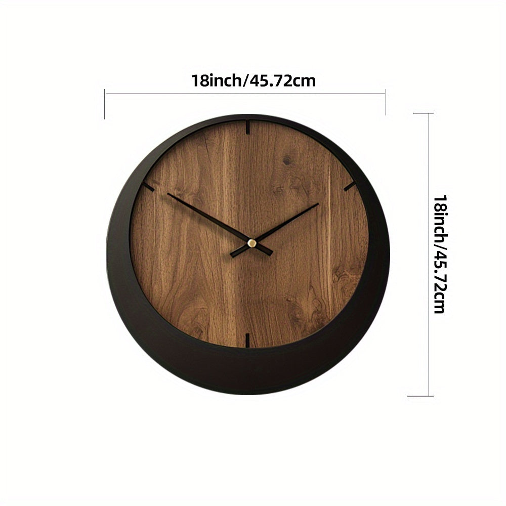 Silent Wooden Wall Clock  Artistic Round Design-M7DD