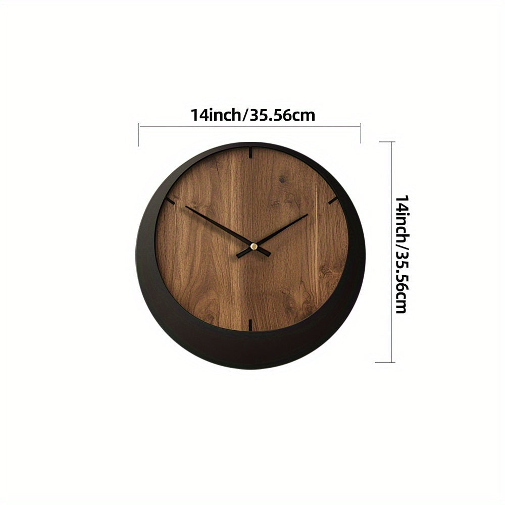 Silent Wooden Wall Clock  Artistic Round Design-M7DD