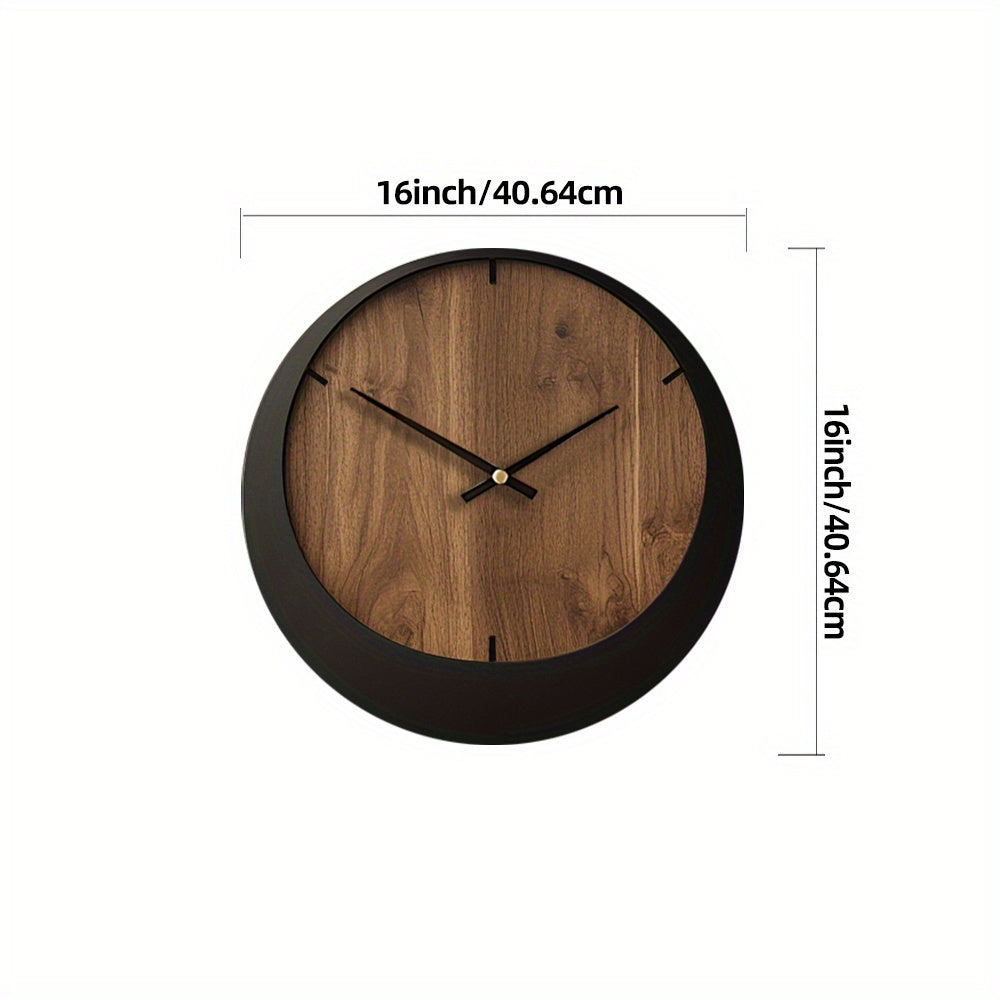 Silent Wooden Wall Clock  Artistic Round Design-M7DD