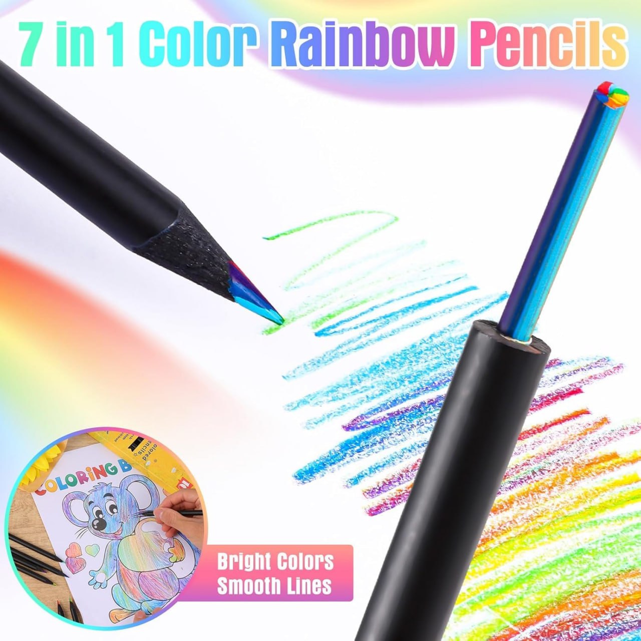 Rainbow Pencil Set – Multi-Color Wooden Drawing & Sketching Pencils