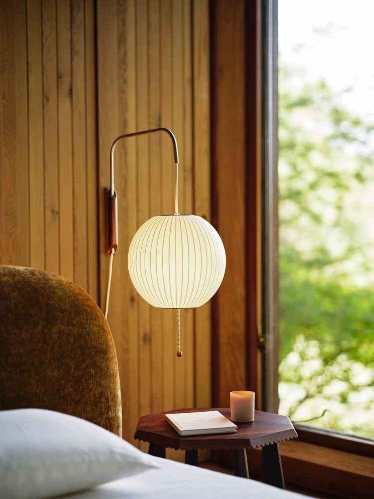 Ribbed Oval Wall Sconce With Pull Chain And Curved Arm