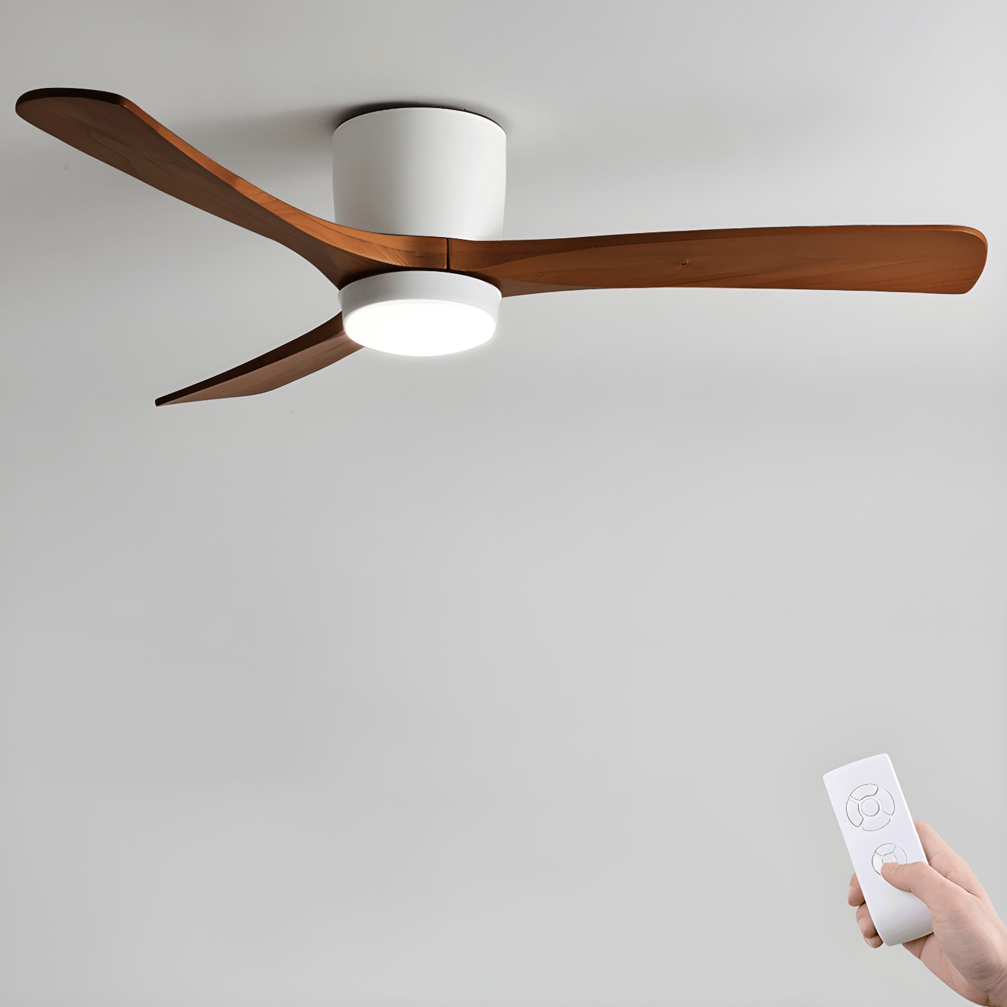 Wood Blade Ceiling Fan Ceiling Light With Remote Control
