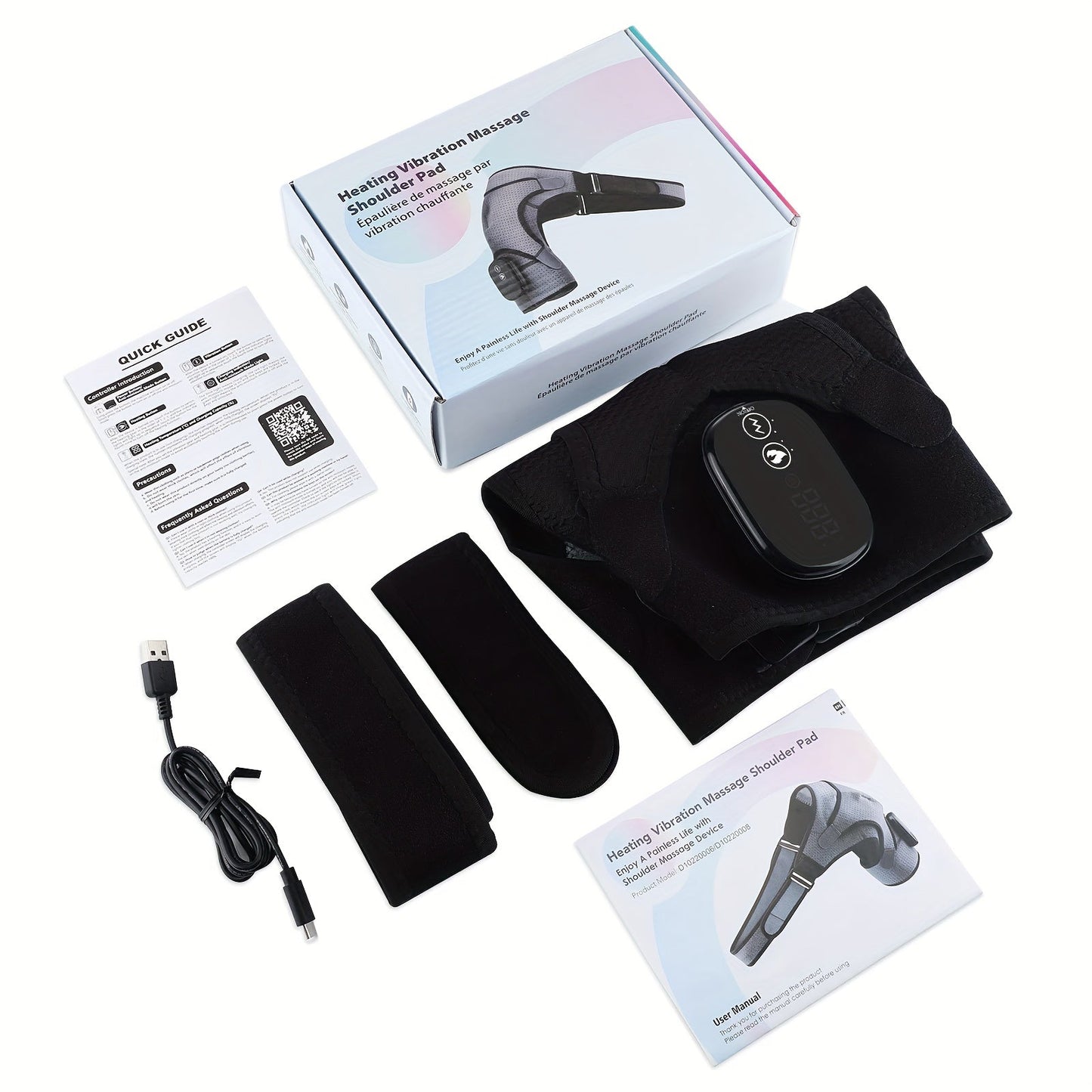 New Heating Massage Shoulder Wrap, USB Rechargeable, 3 Levels TJR6Z3S