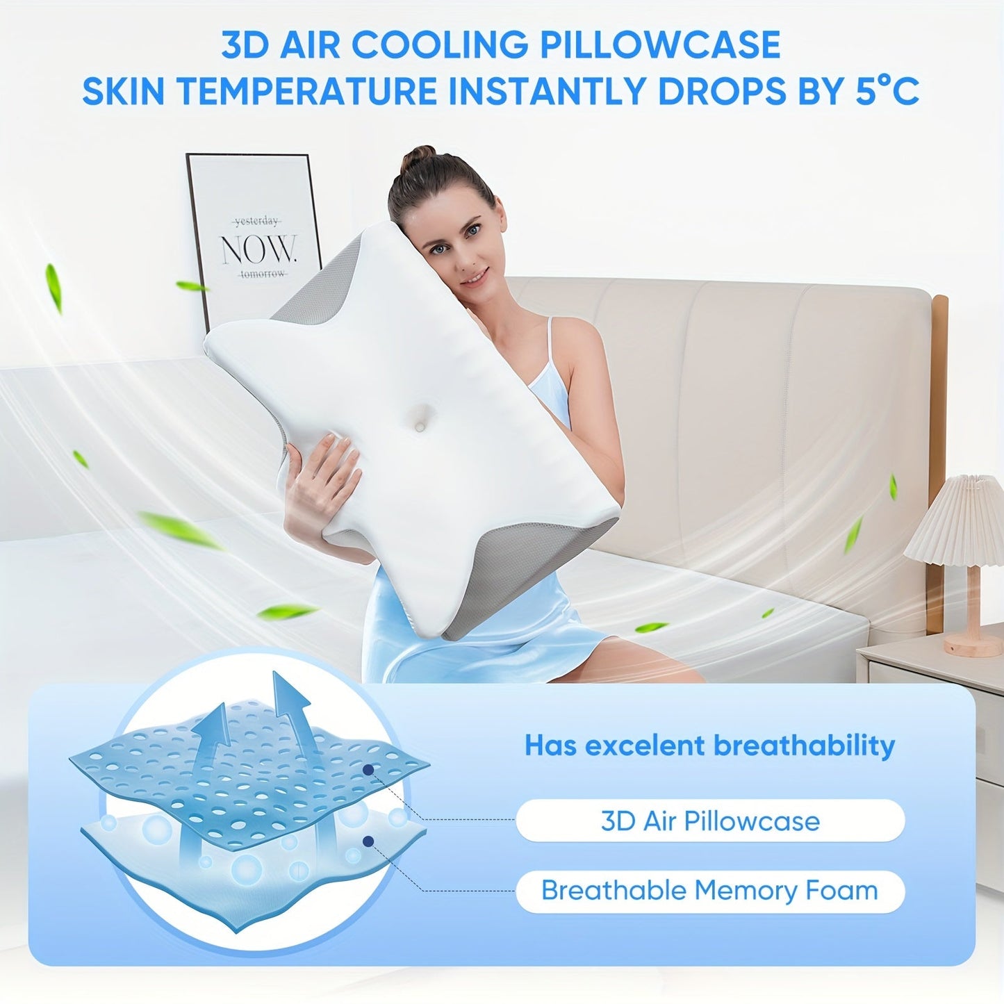 Extra-Large Orthopedic Pillow for Neck and Shoulder Pain TJR6T2B