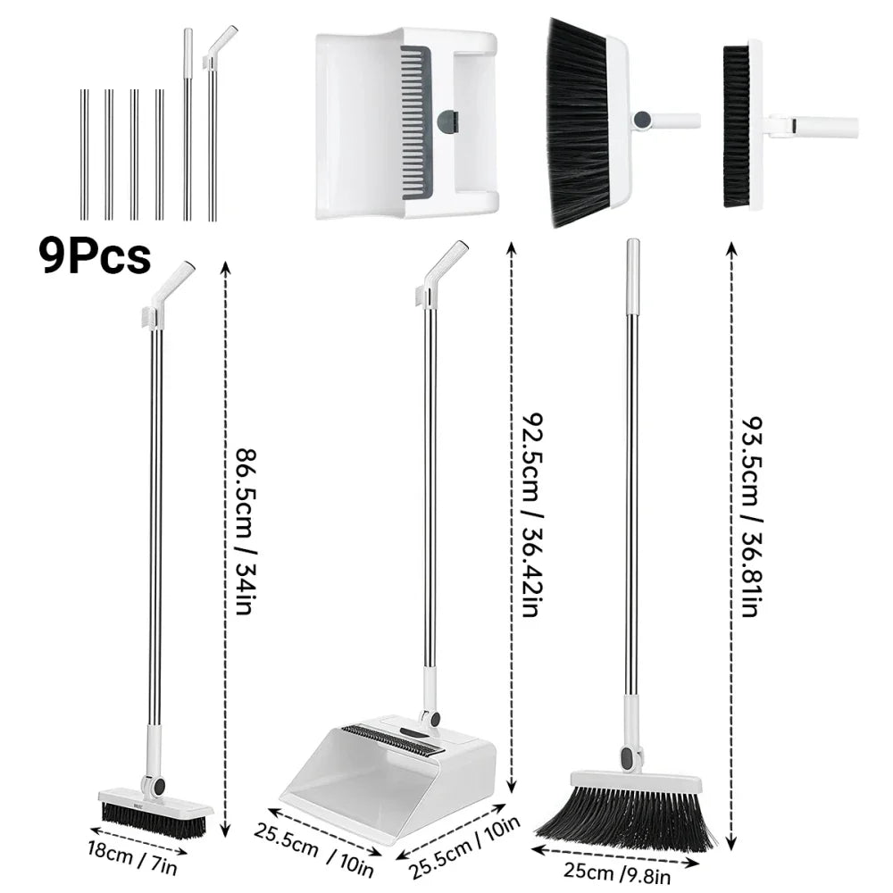 Long-Handled Broom and Dustpan Set