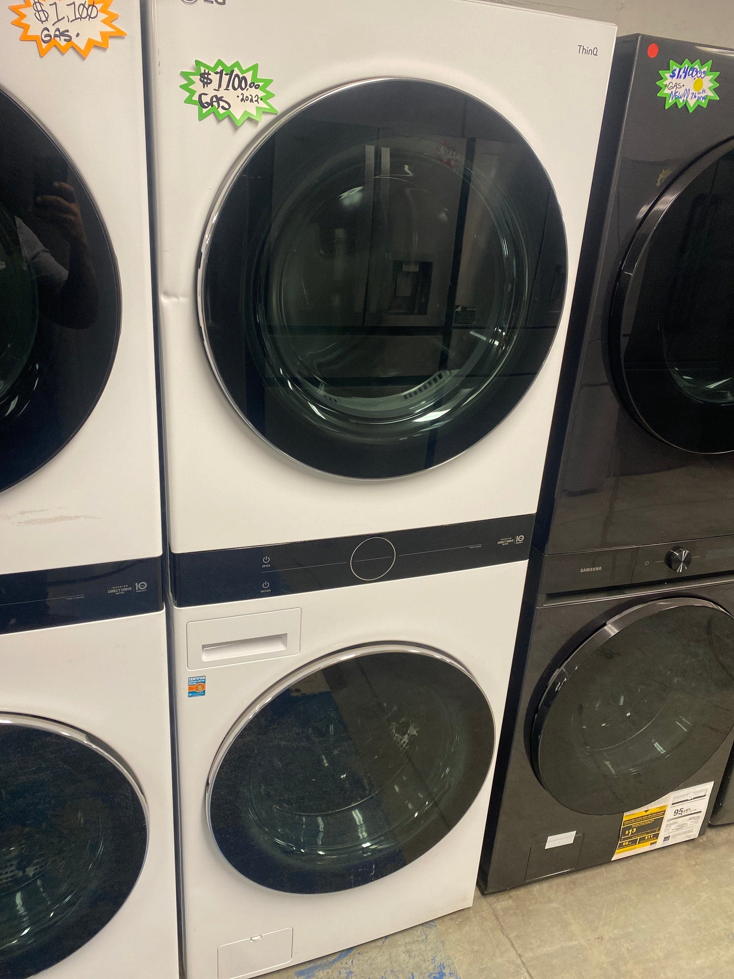 LG 4.5 cu. ft. Washer & 7.4 cu. ft. Natural Gas Dryer Laundry Tower