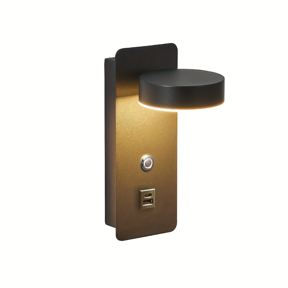 WallMounted Dimmable Reading Lamp with USB Port-2QAE