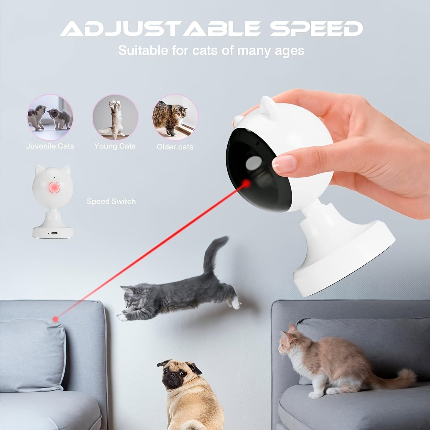 Rechargeable Cat Laser Toy- HMT24RR