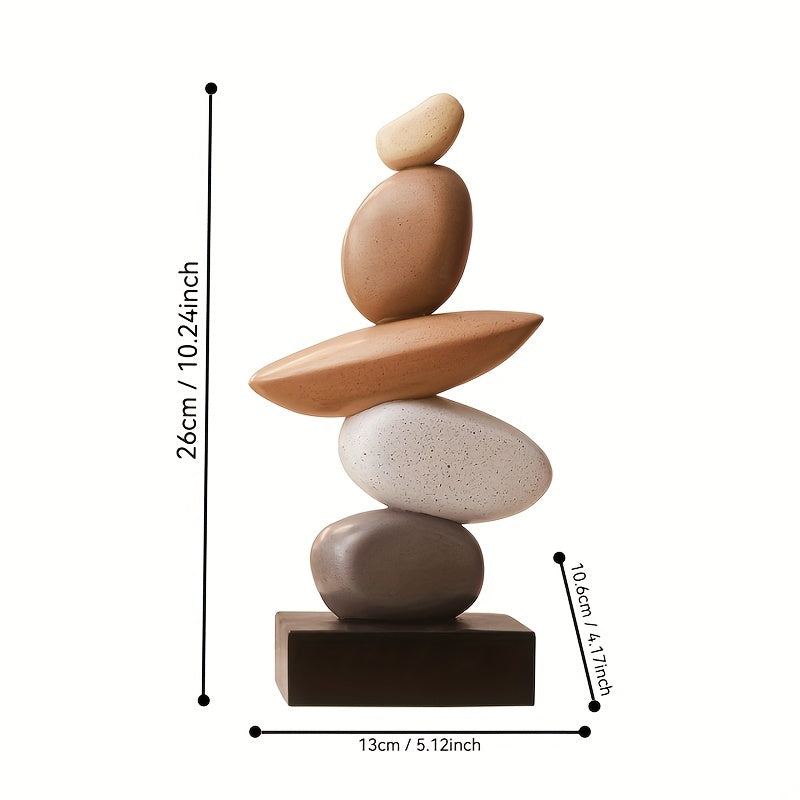 YResin Stone Stacking Ornament  Natural Sandstone Decor-X81V