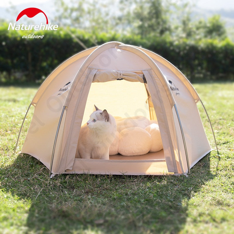 Naturehike Hexagonal Mini Pet Tent Portable Ultralight Cat Camping House Breathable Cotton Cloth Waterproof Outdoor 4 Season Cat Nest 1 Door 2 Window