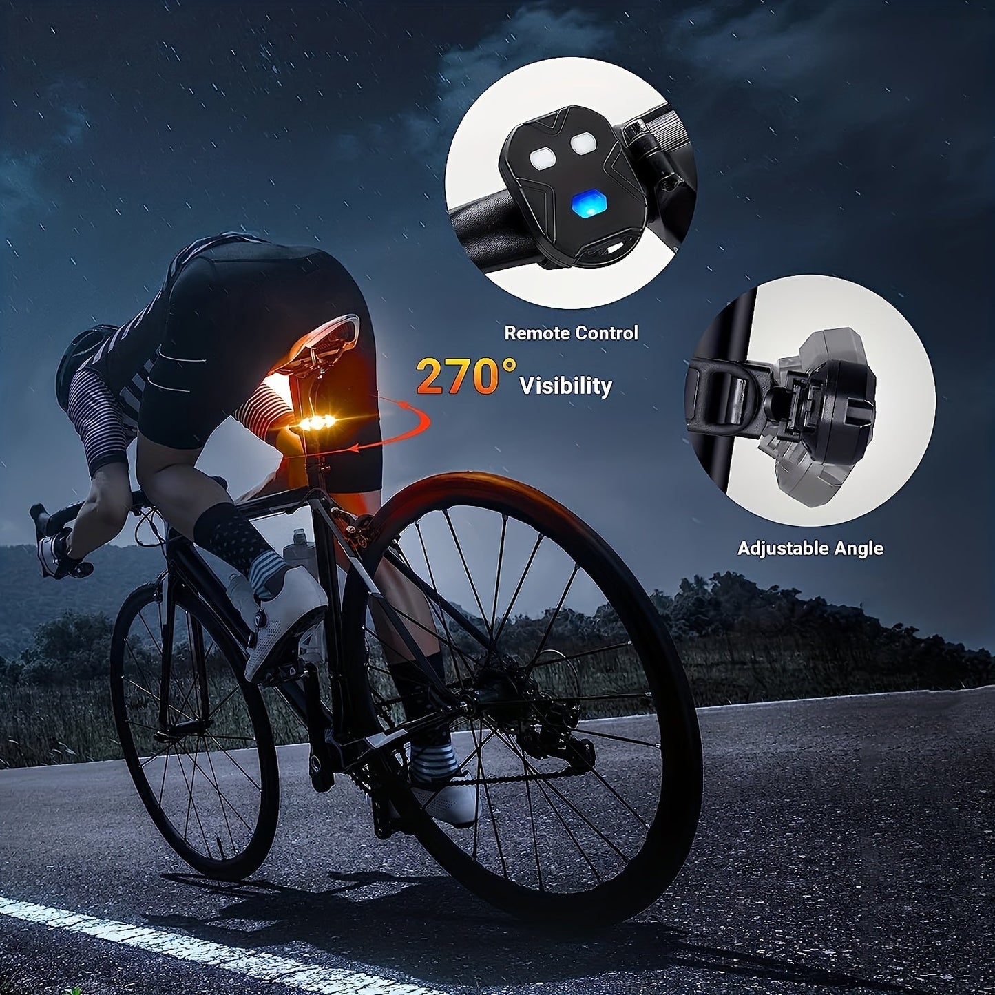 USB Rechargeable LED Bike Tail Light with Turn Signals TJR9V3C