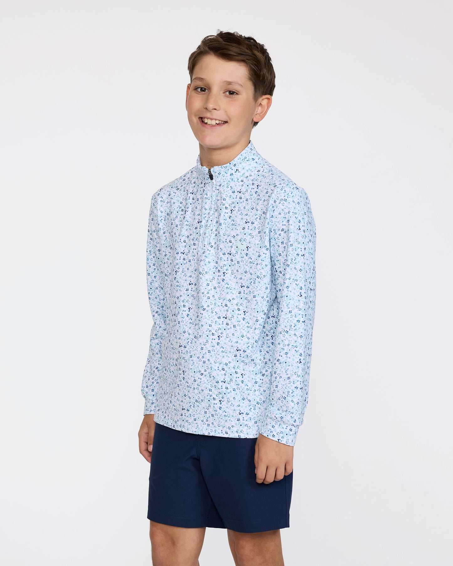 Youth Velocity Quarterzip - Mini Mood - Pale Blue