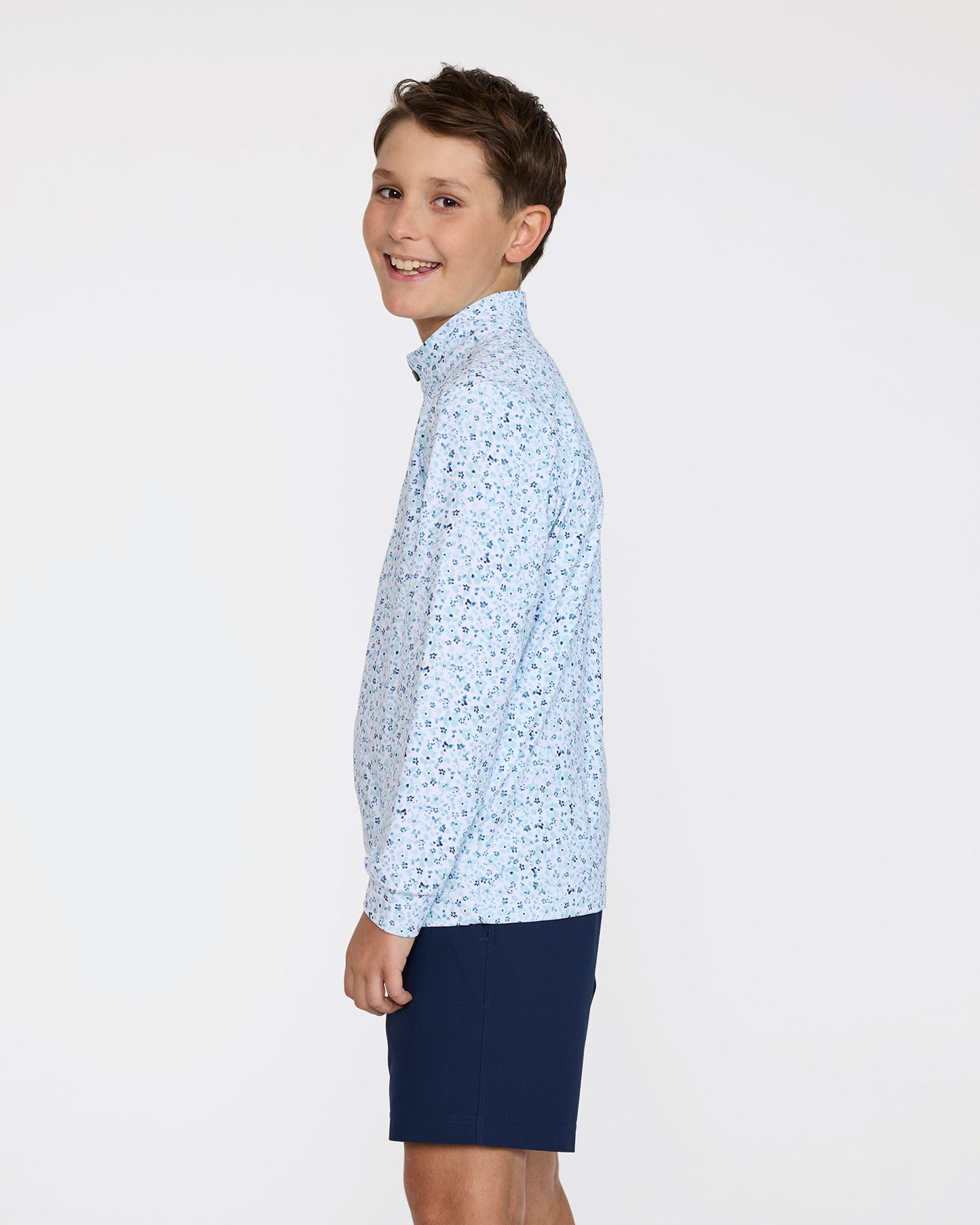 Youth Velocity Quarterzip - Mini Mood - Pale Blue