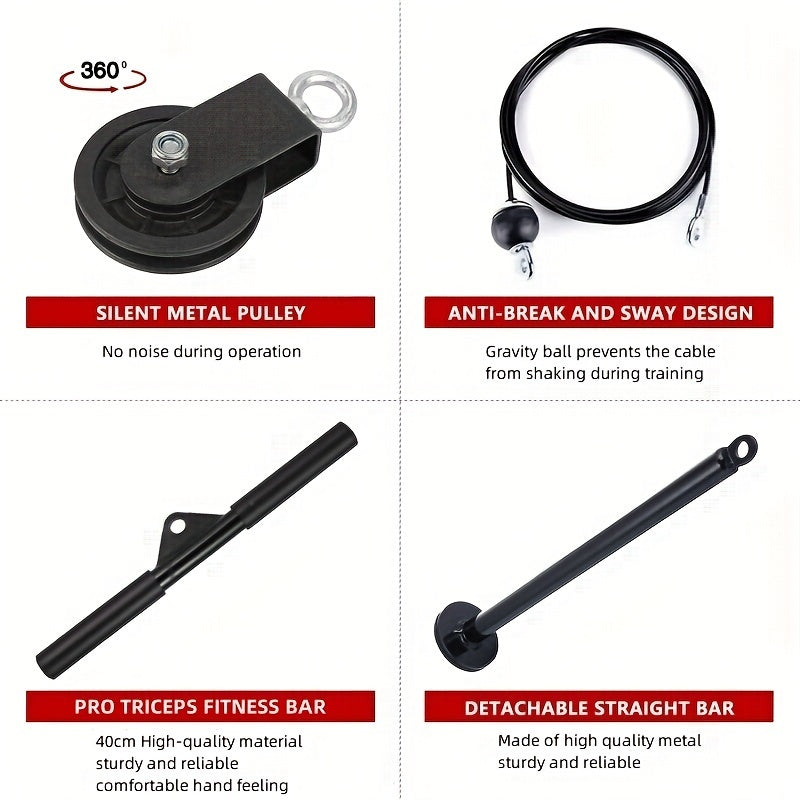 Tricep Exercise Set, Home Gym Pulley Equipment TJR1W8K