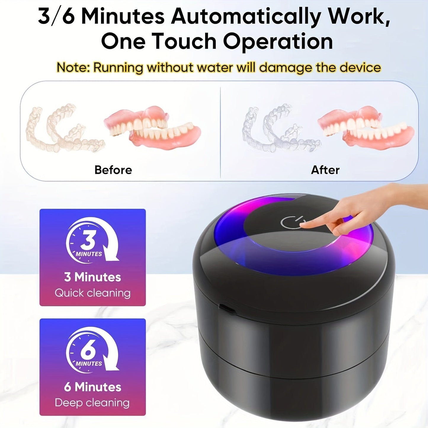 Dental  Jewelry HighFrequency Cleaner 180ml Portable-VK7L