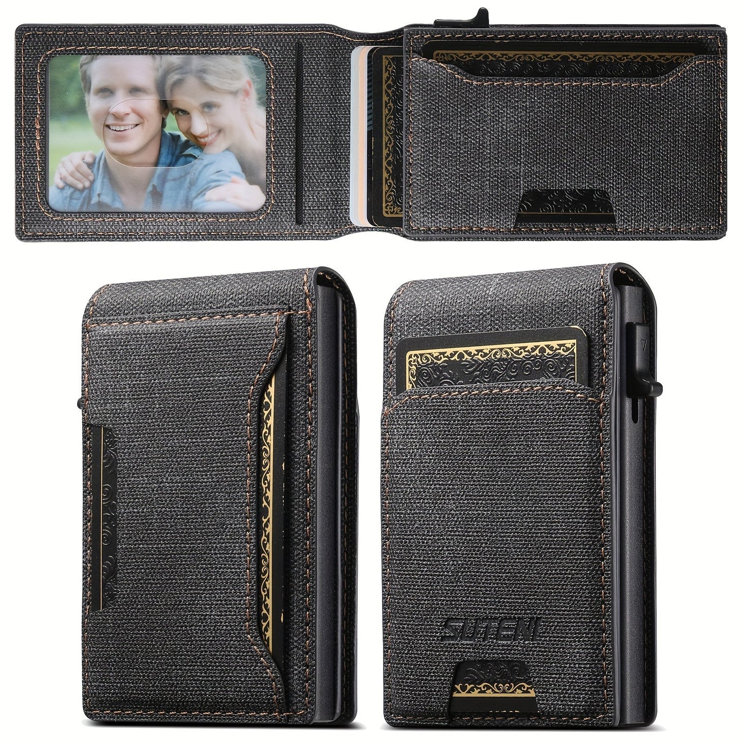 Push-Out Card Holder Wallet, Large Capacity TJR7L4D
