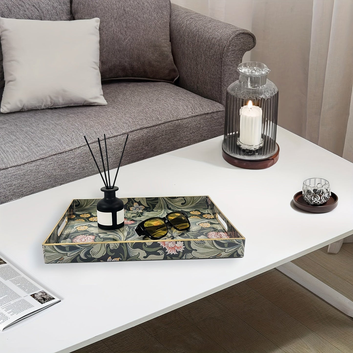 Decorative Serving Tray with Handles - SI2K