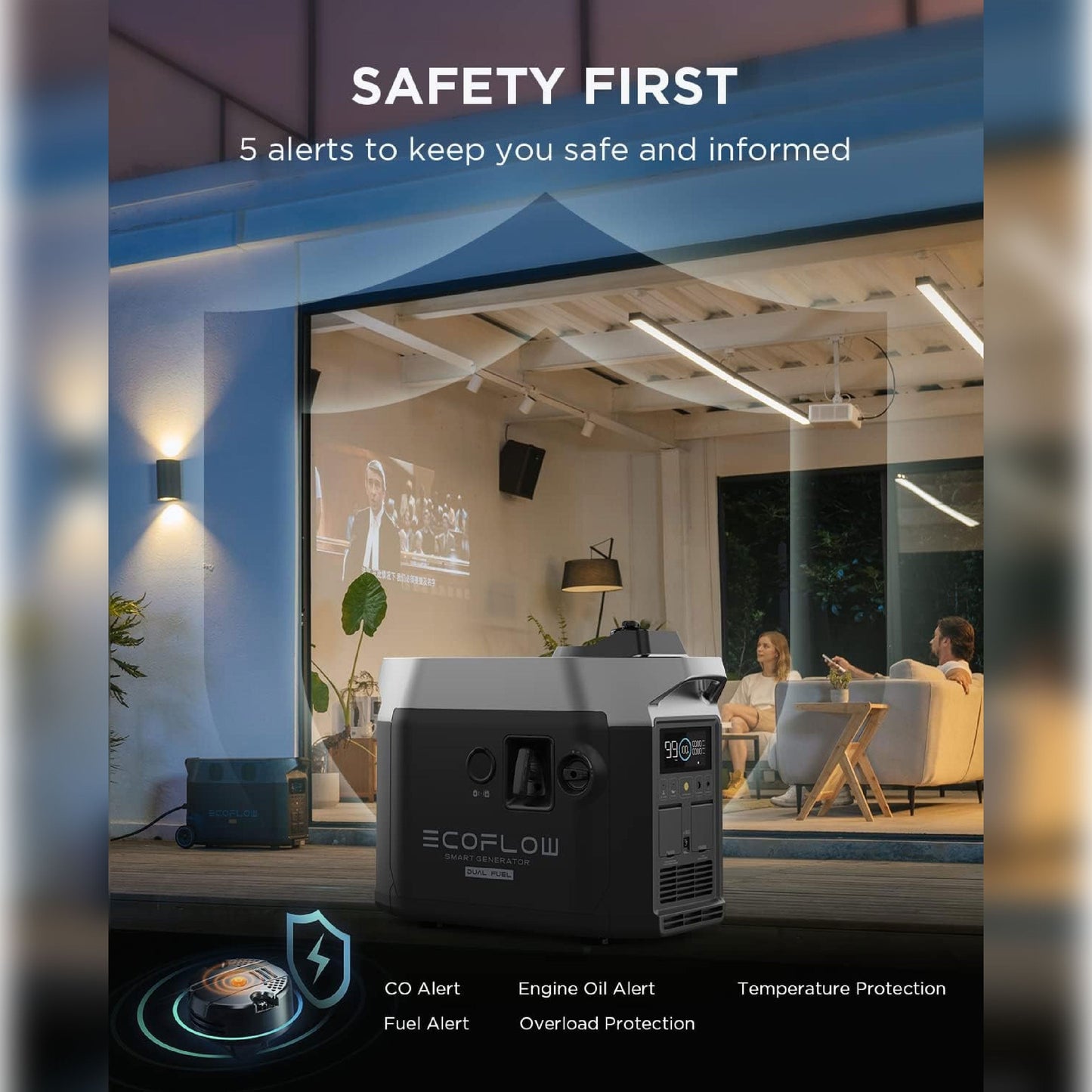 EcoFlow Dual Fuel Smart Generator Portable Lightweight Multifunctional Large Capacity 220V Either LPG Or Gasoline Emergency Generator Backup Eco Flow