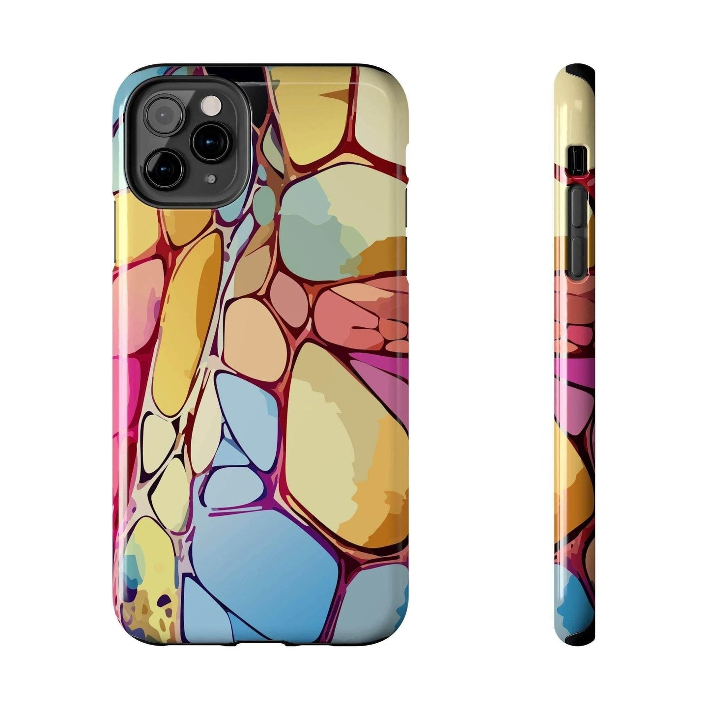 Maximalist iPhone Case for Earthy Aesthetic Lovers — Abstract Chalk Stone AOP Cover, Shockproof Lexan Phone Armor, Gorpcore Tech Accessory