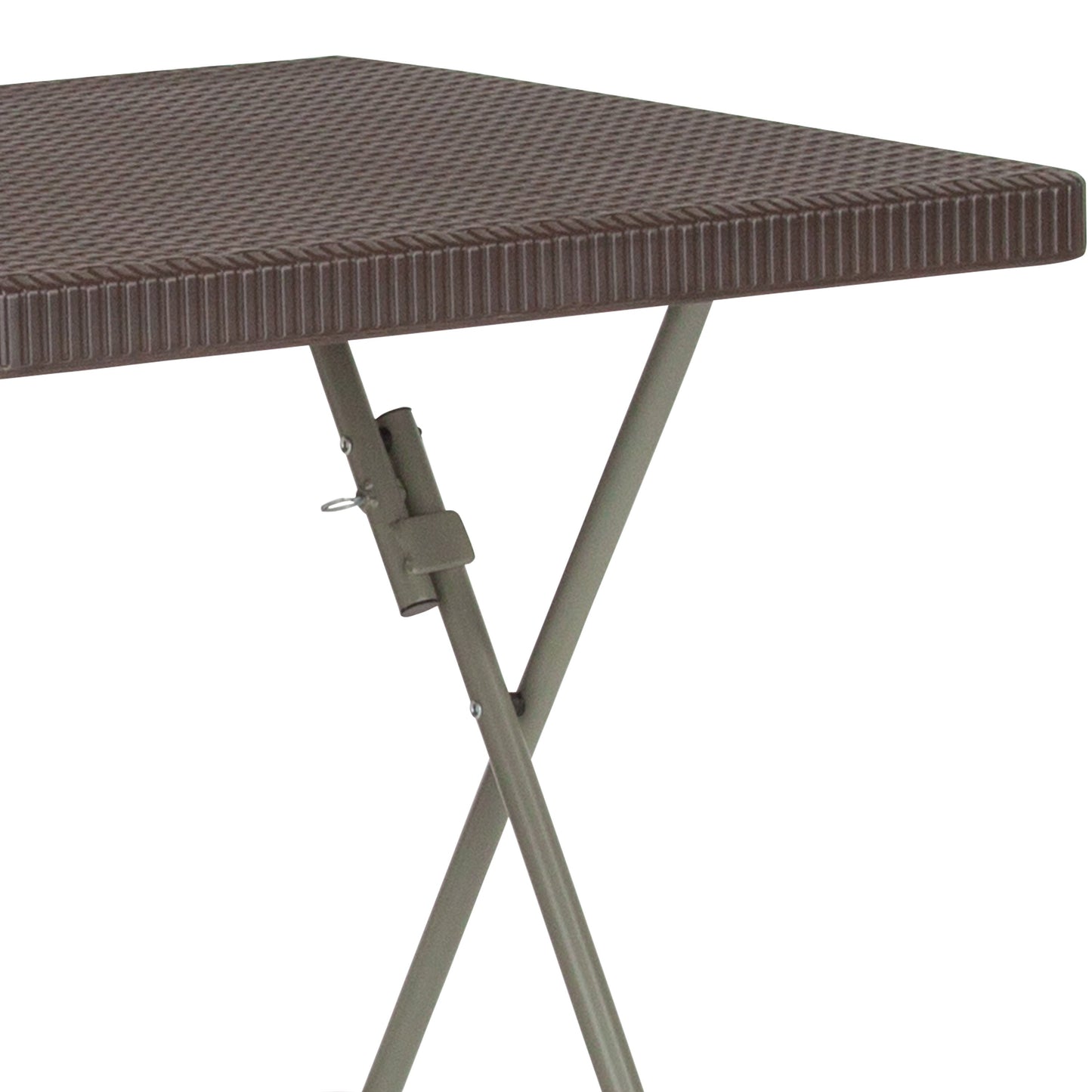 1.95-Foot Square Rattan Plastic Folding Table