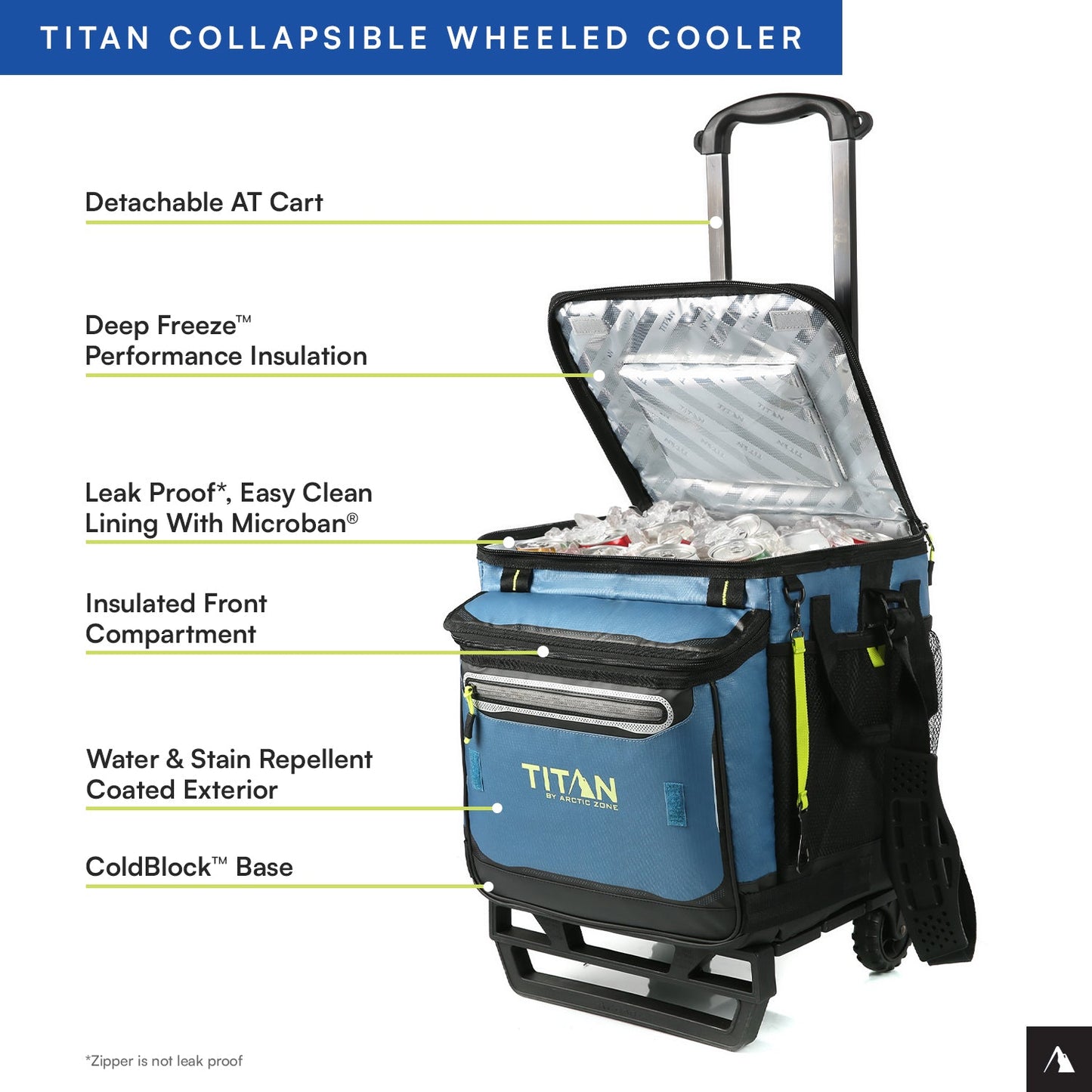 60 (50+10) Can Wheeled Cooler