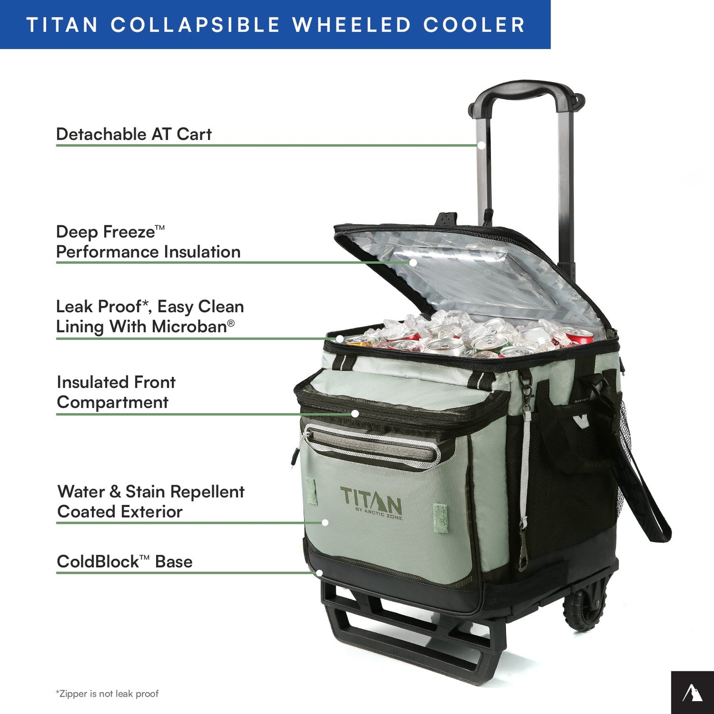 60 (50+10) Can Wheeled Cooler