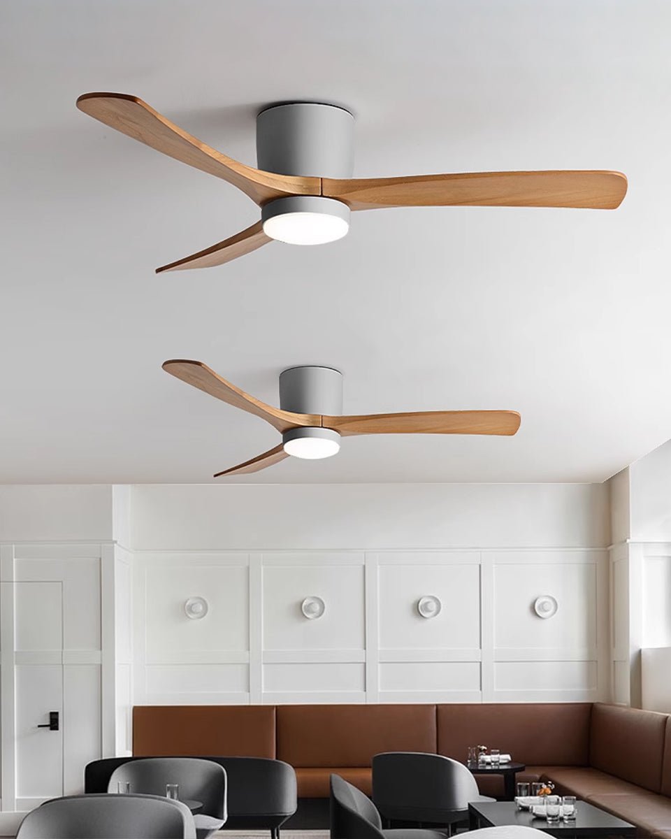Wood Blade Ceiling Fan Ceiling Light With Remote Control