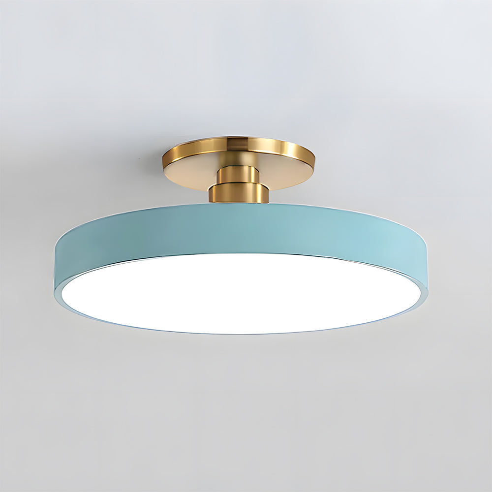 Modern Circular LED Flush Mount Ceiling Light With Iron Frame