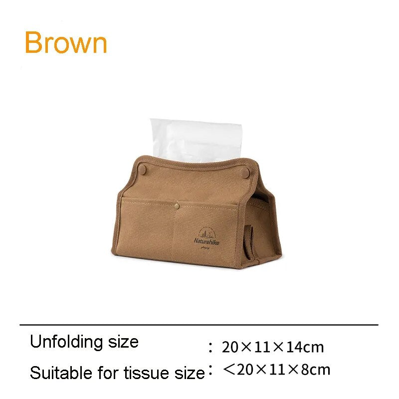 Naturehike Outdoor Canvas Tissue Storage Box Camping Travel Accessories Household Waxed Tissue Storage Box