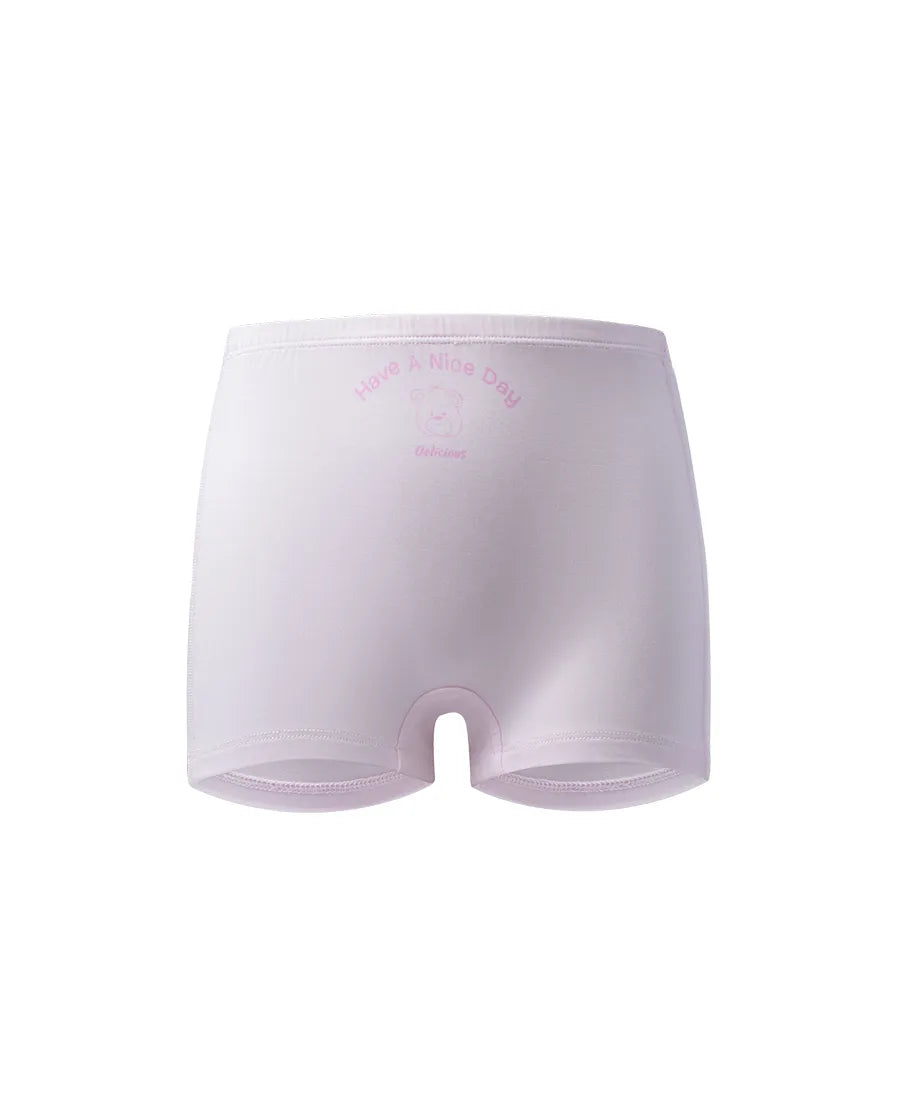 Aimer Kids Modal 3-Pack Bear Printed Mid-Rise Boyshorts For Girls