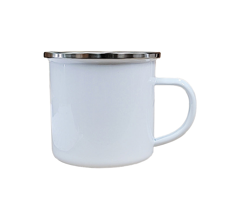 12 oz. Fine Enamel Cup w/Silver Lip 1 Pc