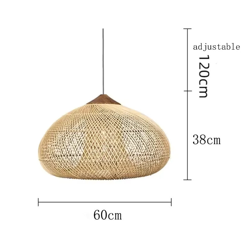 Handmade Rattan Pendant Lights With Woven Dome Shade