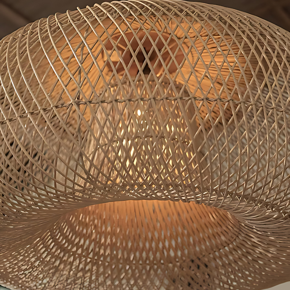 Handmade Rattan Pendant Lights With Woven Dome Shade