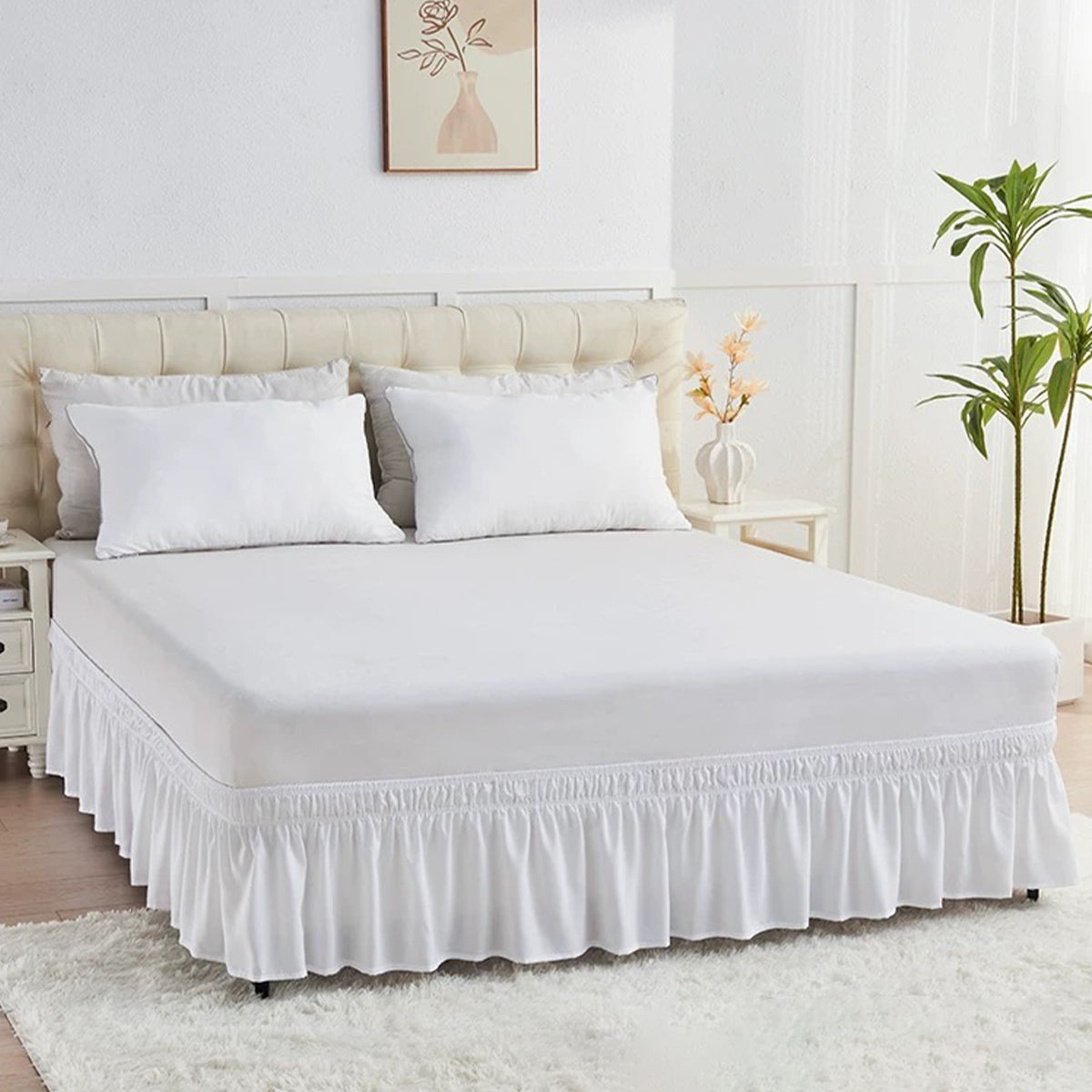 Classic Solid Elegant Ruffled Bed Skirt