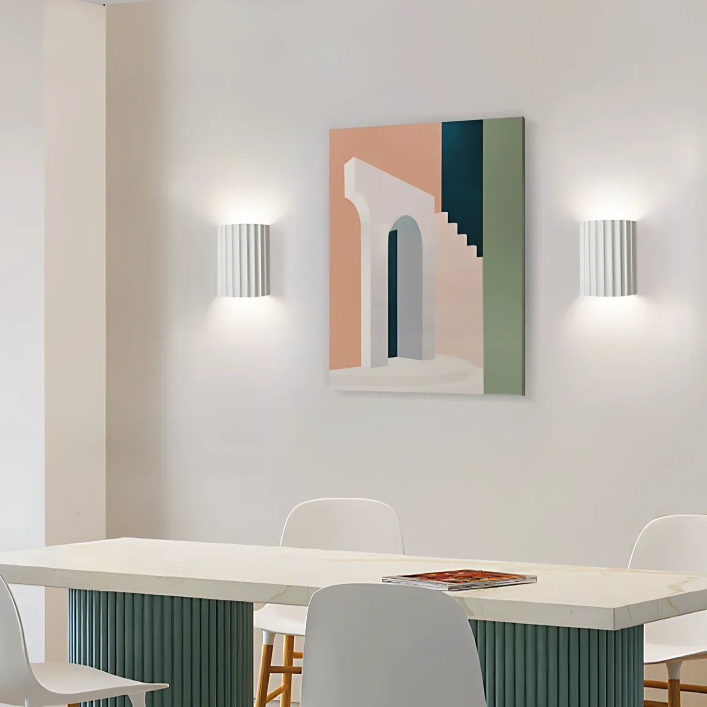 Nordic Resin Plaster Shade Wall Light With Up And Down Glow