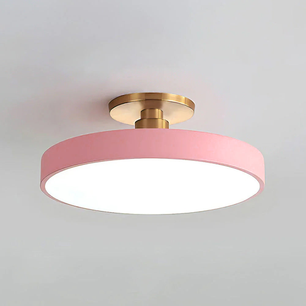 Modern Circular LED Flush Mount Ceiling Light With Iron Frame