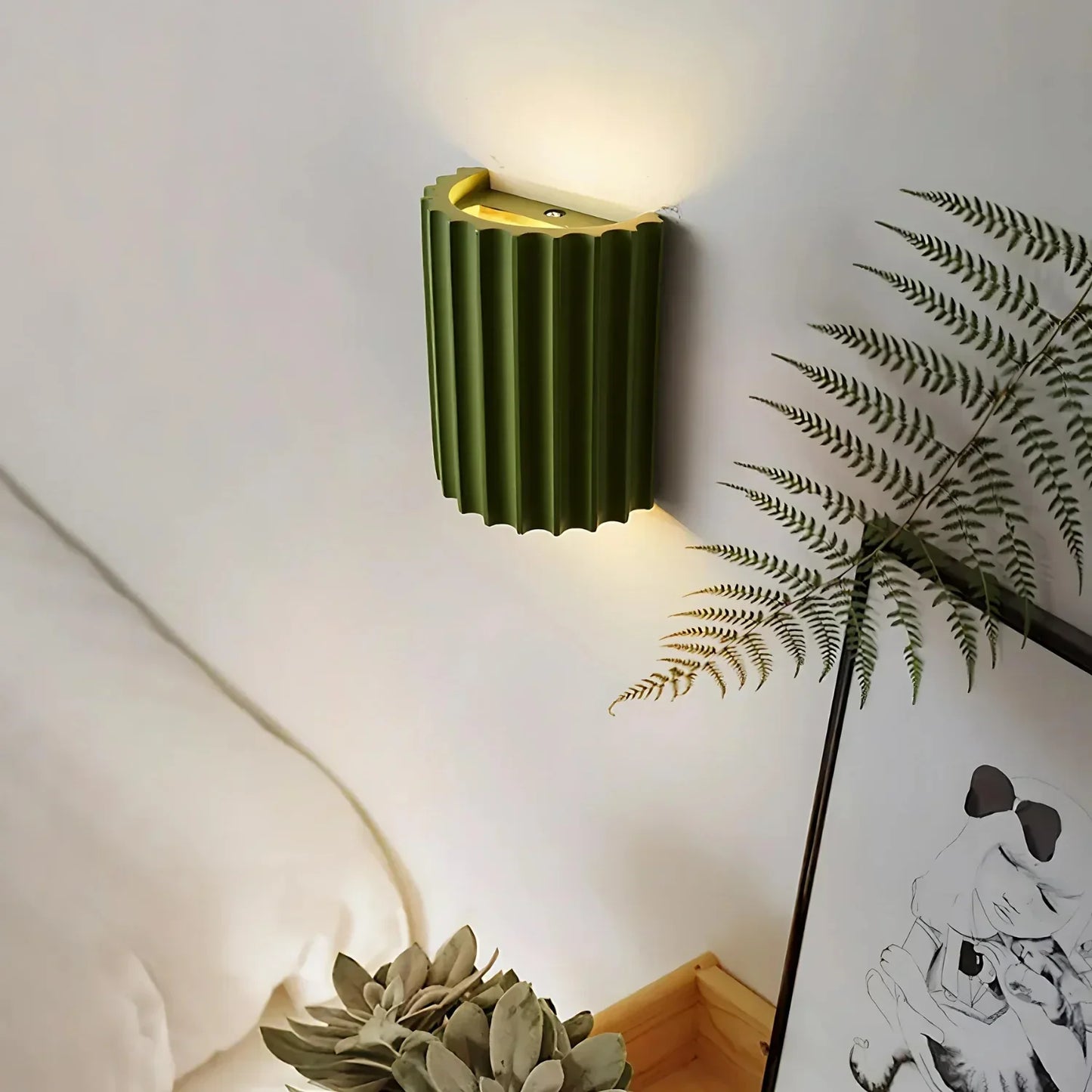 Nordic Resin Plaster Shade Wall Light With Up And Down Glow