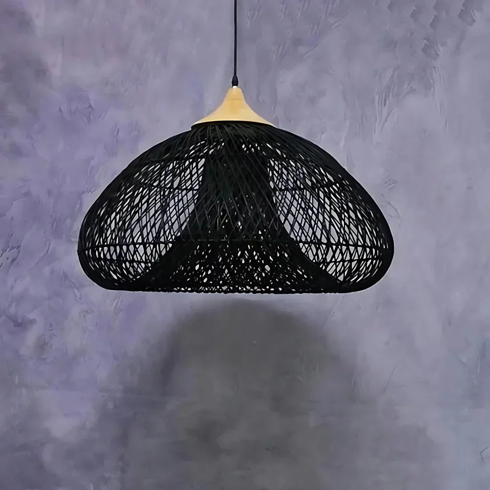 Handmade Rattan Pendant Lights With Woven Dome Shade