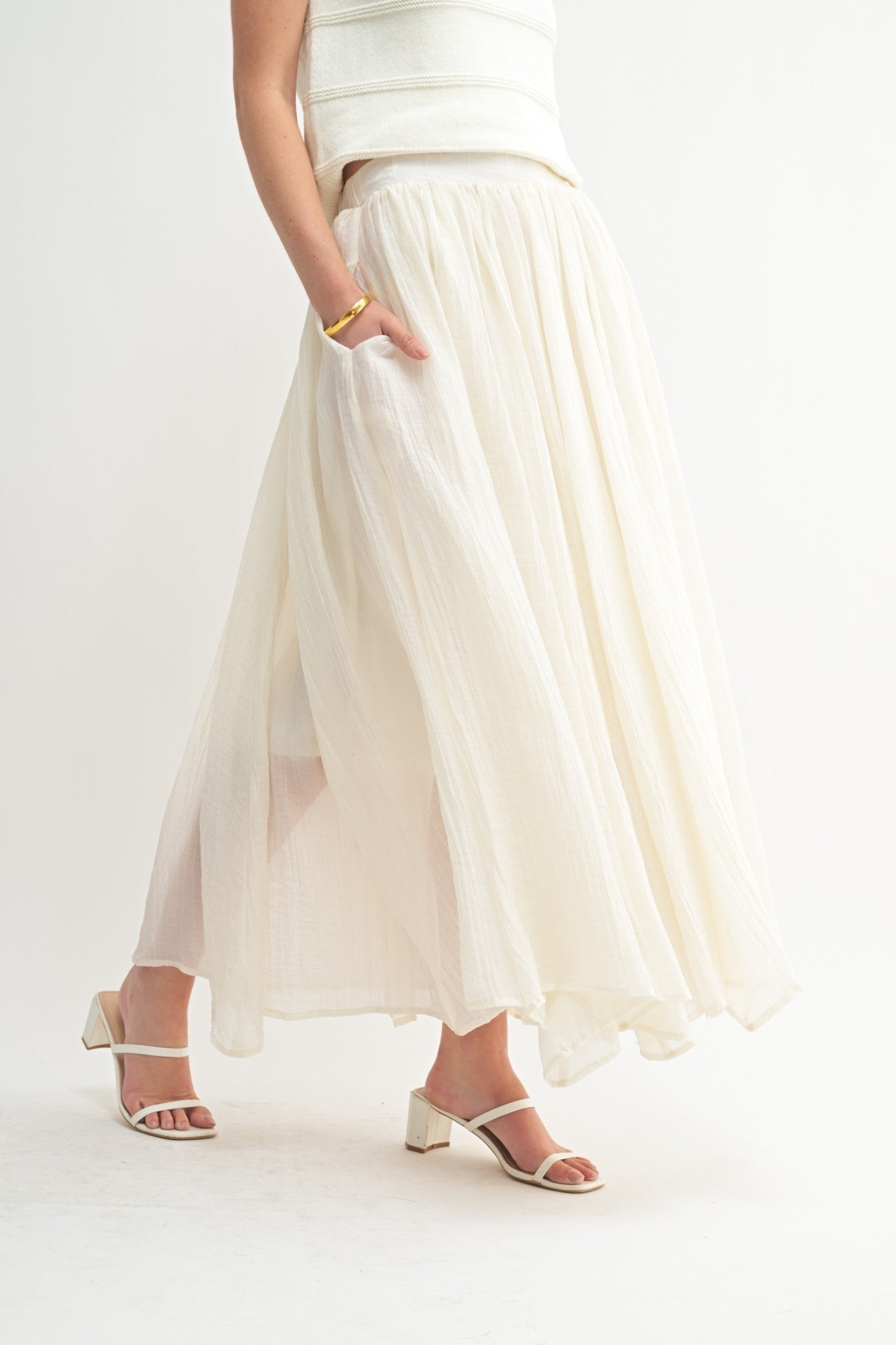 Naomi Crinkle Woven Maxi Skirt
