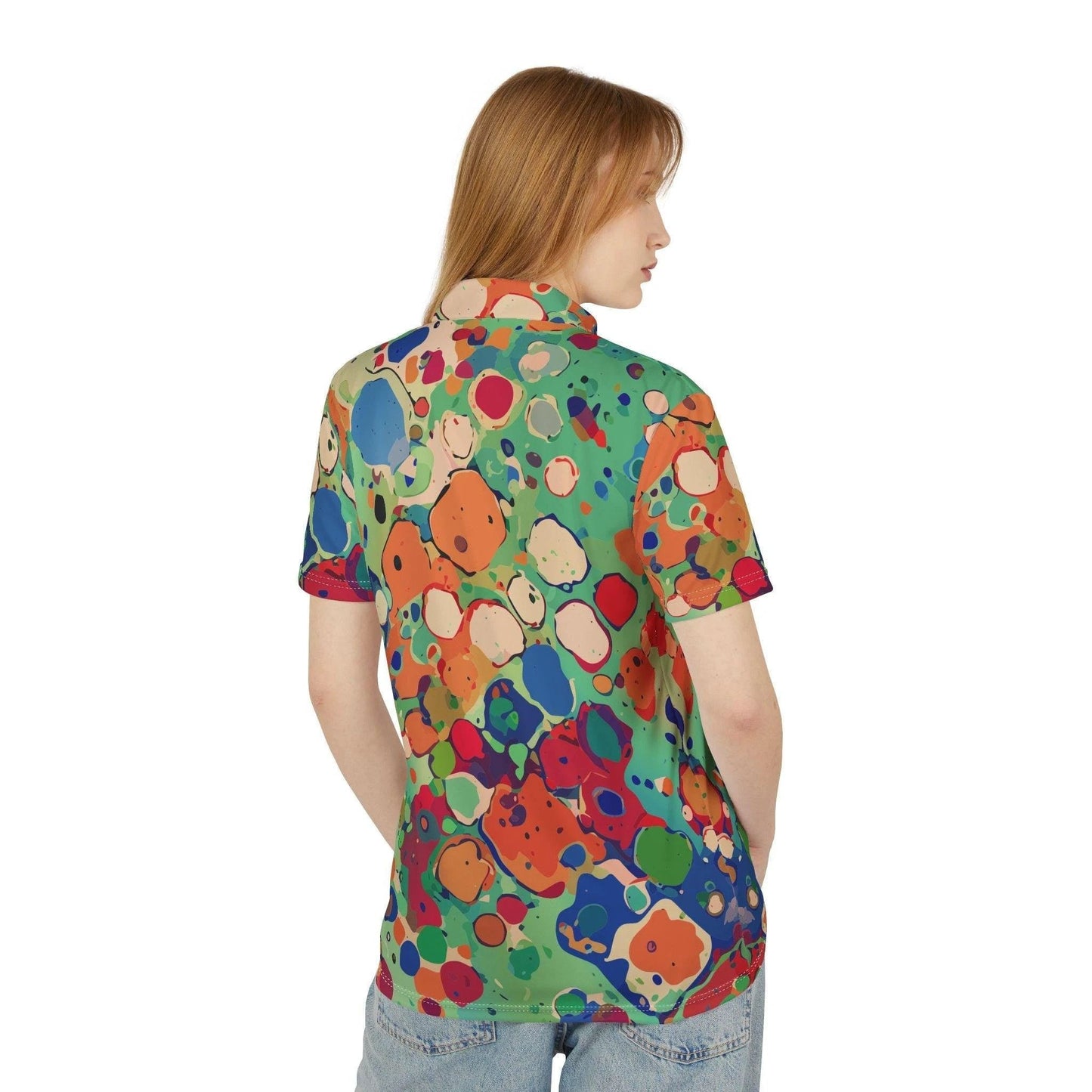 Psychedelic Paint Splatter Polo | Abstract Art Golf Shirt