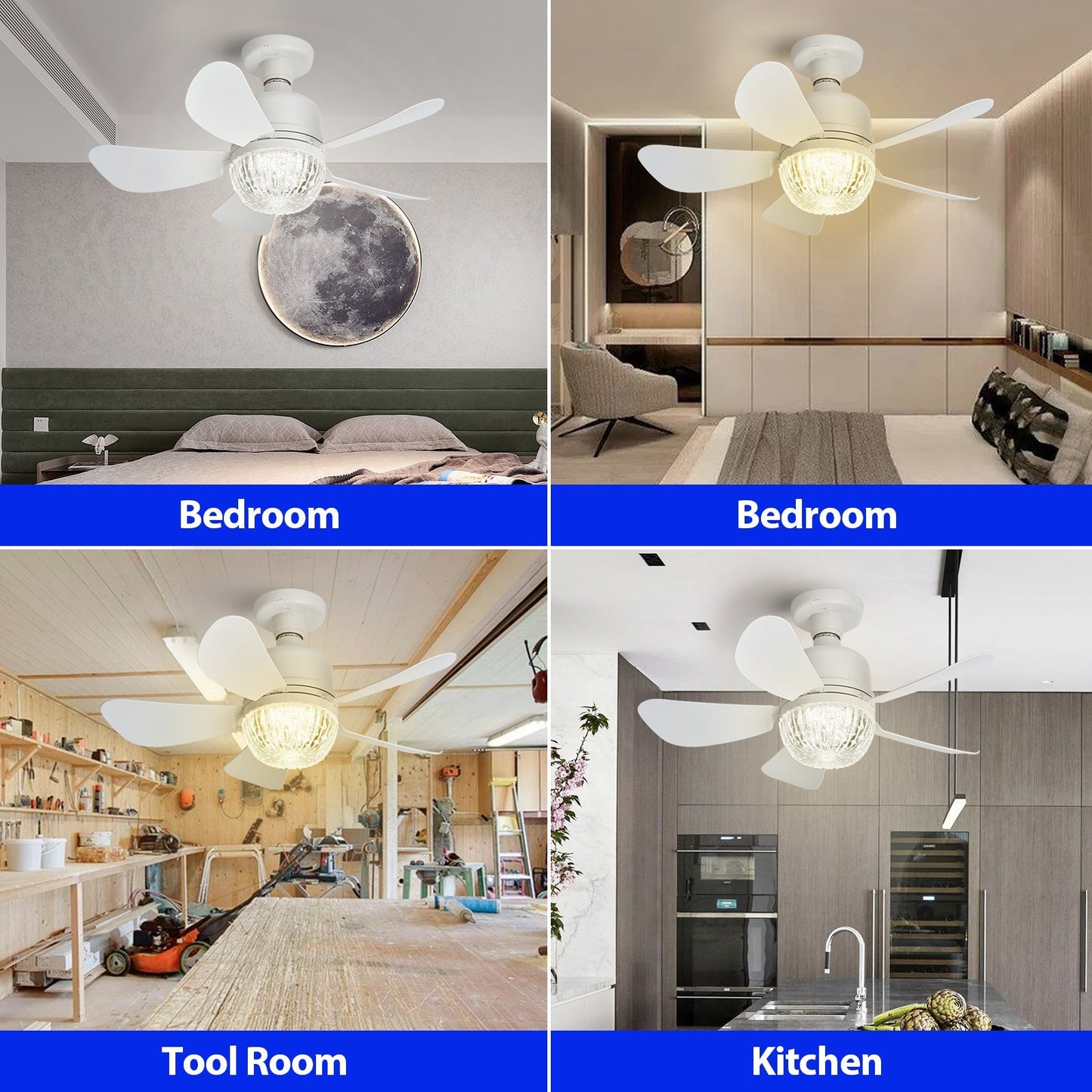 Elegant LED Ceiling Fan, Remote Control, Dimmable Light – TJR6T5X