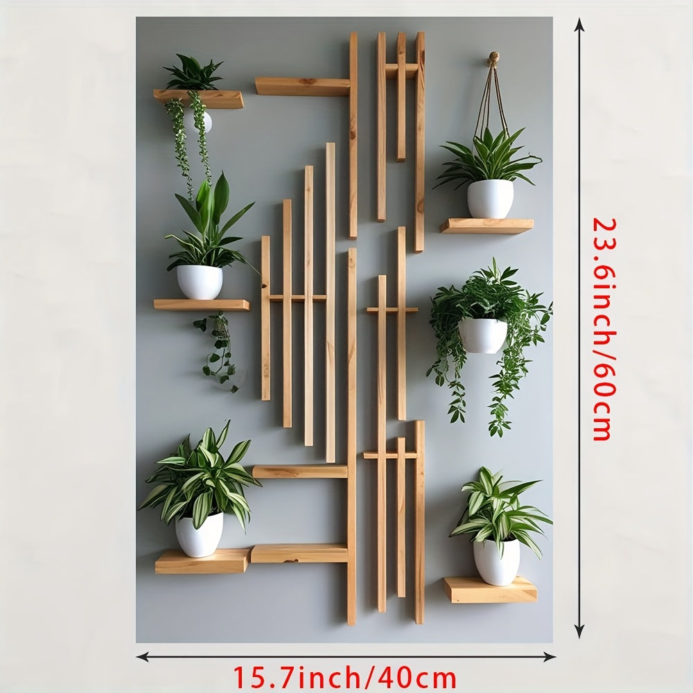 Geometric Wood Greenery Wall Shelf- HMT25GS