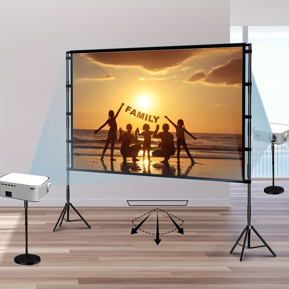 WEIJIEMING 4K HD Projector Screen with Stand, Foldable TJR5P2V