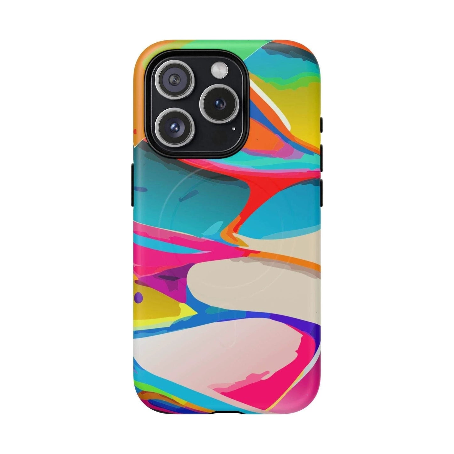 Vibrant Abstract Splash MagSafe Case - Bold Maximalist Tough Phone Cover for Edgy Alt-Fashion Aesthetics