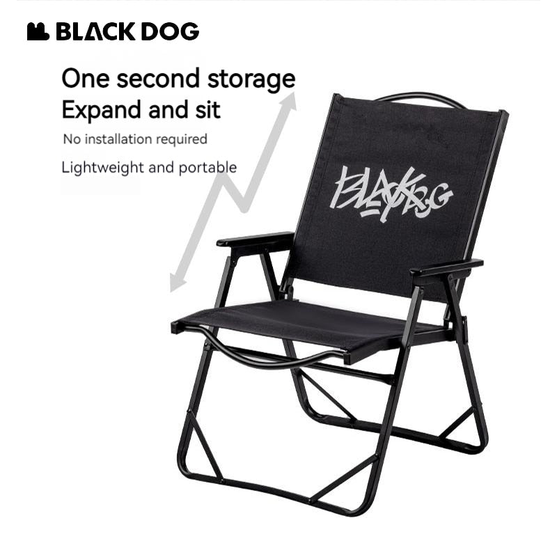 BLACKDOG Folding Kermit Chair Portable Lightweight Armchair Backrest Seat Load Bearing Up to 120kg 600D Oxford Cloth