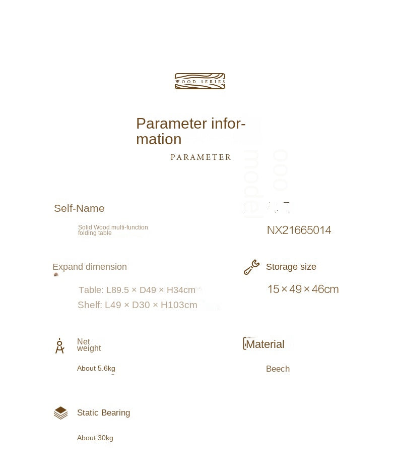 Mobi Garden Multi-Function Folding Table Portable Lightweight Solid Wood Storage Table Multi-layer Shelf Rack Foldable Wooden Table 4 Layer Shelves Outdoor Camping